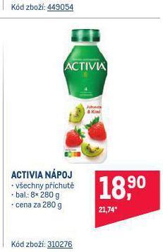Makro Activia nápoj nabídka