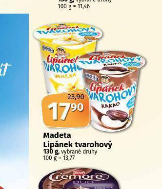 Coop Madeta lipánek tvarohový nabídka
