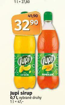 Coop Jupí sirup nabídka