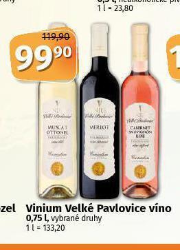 Coop Vinium velké pavlovice víno nabídka