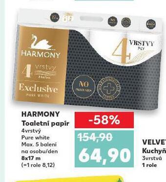 Kaufland Harmony toaletní papír nabídka