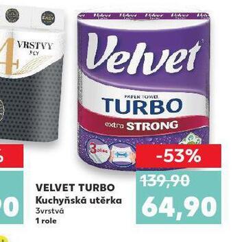 Kaufland Velvet turbo kuchyňská utěrka nabídka