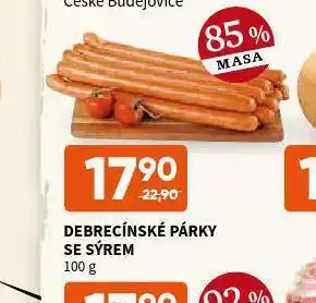 Terno Debrečcínské párky se sýrem nabídka