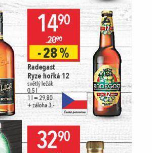 Globus Pivo radegast ryze hořká 12 nabídka