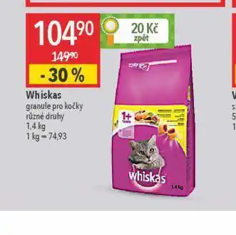 Globus Whiskas graule pro kočky nabídka