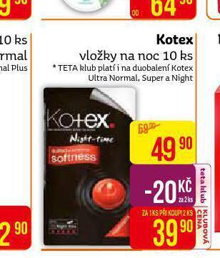 Teta Kotex vložky na noc nabídka
