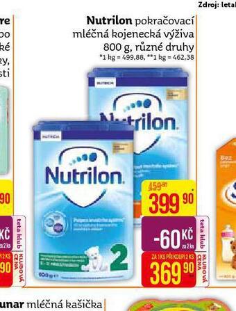 Teta Nutrilon pokračovací mléčná kojenecká výživa nabídka