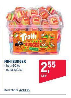 Makro Mini burger nabídka