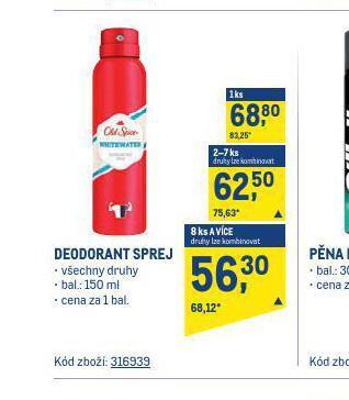 Makro Old spice deodorant nabídka