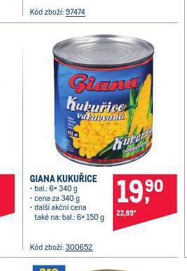 Makro Giana kukuřice nabídka