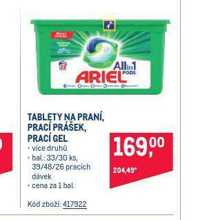 Makro Ariel prací prostředek nabídka