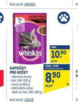 Makro Whiskas kapsičky pro kočky nabídka