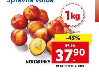 Lidl Nektarinky nabídka