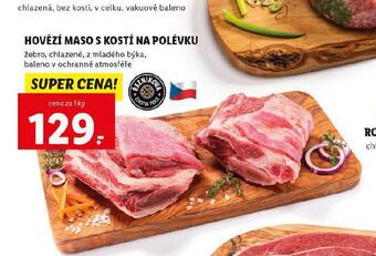 Lidl Hovězí maso s kostí na polévku nabídka