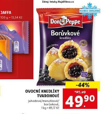 Lidl Ovocné knedlíky tvarohové nabídka