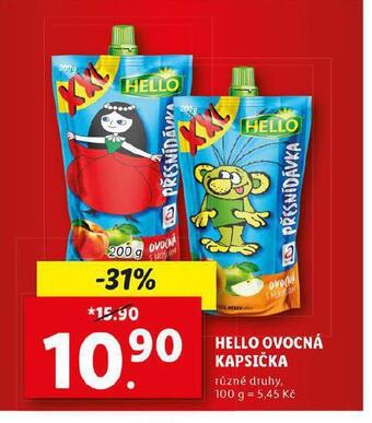 Lidl Hello ovocná kapsička nabídka