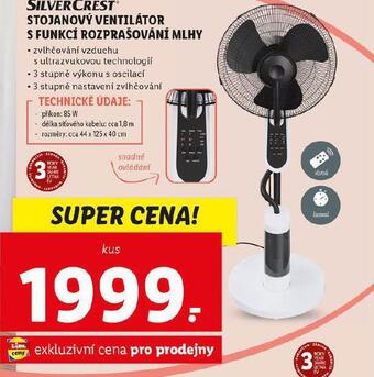 Lidl Stojanový ventilátor nabídka