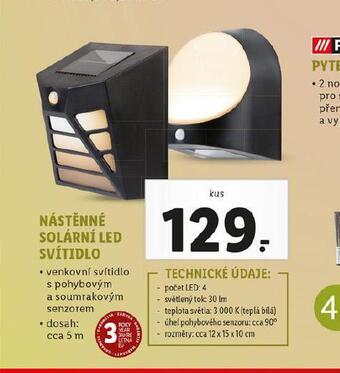 Lidl Nástěnné solární led svítidlo nabídka