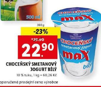 Lidl Choceňský smetanový jogurt nabídka