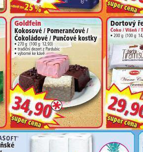 Norma Goldfein kokosové / pomerančové / čokoládové / punčové kostky nabídka