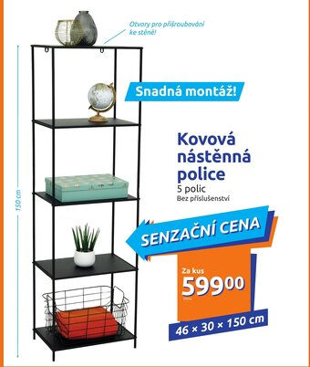 Action Kovová nástěnná police nabídka