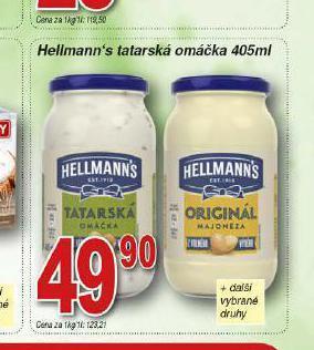 Lidl Hellmann´s tatarská omáčka, majonéza nabídka