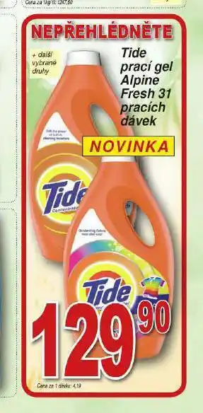 Lidl Tide prací gel nabídka
