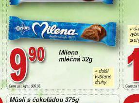Lidl Milena mléčná nabídka