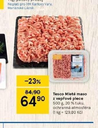 Tesco Mleté maso z vepřové plece nabídka