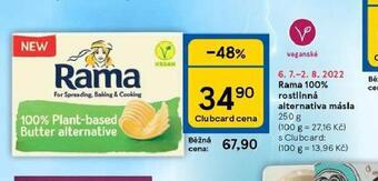 Tesco Rama 100% rostlinná alternativa másla nabídka
