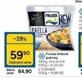 Tesco Frosta hotové pokrmy nabídka