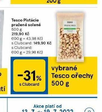 Tesco Tesco pistácie pražené solené nabídka