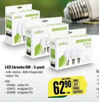 Tamda Foods LED žárovka 6W 3-pack nabídka