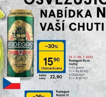 Tesco Pivo radegast ryze hořká 12 nabídka