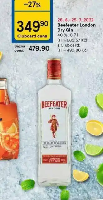 Tesco Beefeater london dry gin nabídka
