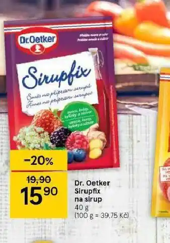 Tesco Dr. oetker sirupfix na sirupy nabídka