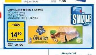 Tesco Opavia zlaté oplatky a sušenky nabídka