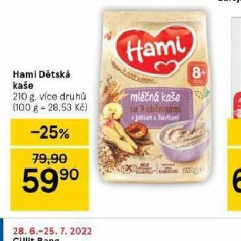 Tesco Hami dětská kaše nabídka