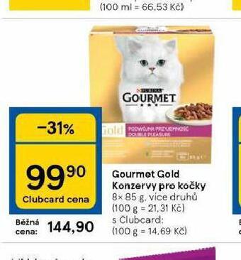 Tesco Gourmet gold konzervy pro kočky nabídka