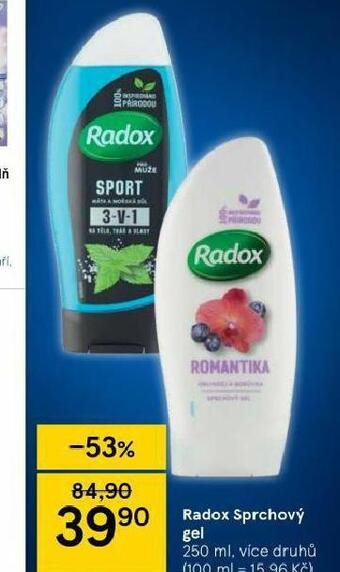 Tesco Radox sprchový gel nabídka