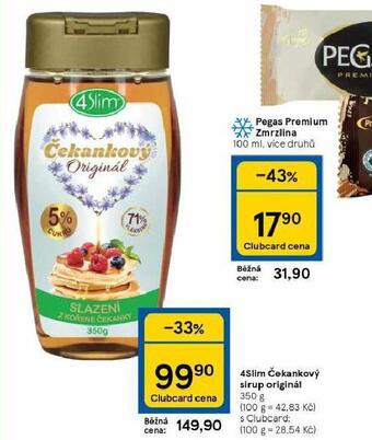 Tesco 4slim čekankový sirup originál nabídka