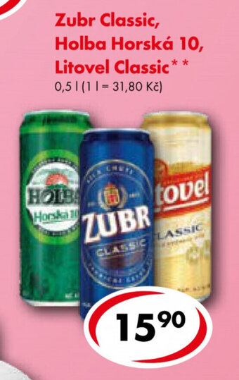 CBA Zubr Classic, Holba Horská 10, Litovel Classic 0,5 l nabídka