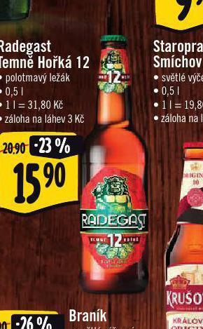 Jip Pivo radegast temně hořká 12 nabídka