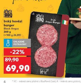 Kaufland Irský hovězí burger nabídka