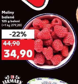 Kaufland Maliny balené nabídka
