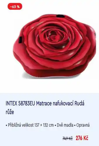 Intex 58783EU Matrace nafukovací Rudá růže