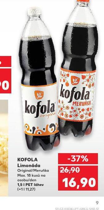 Kaufland Kofola 1,5l nabídka