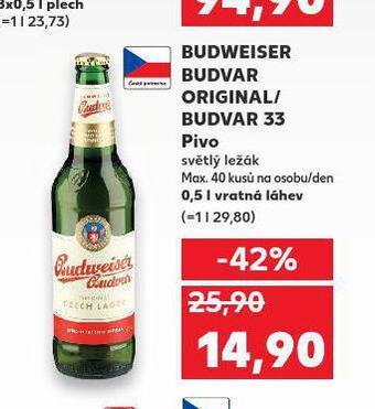 Kaufland Pivo budweiser budvar original nabídka