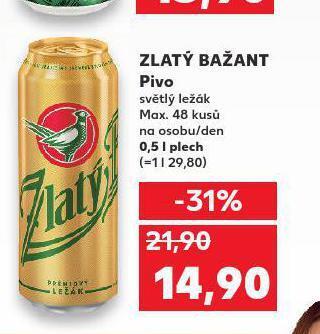 Kaufland Pivo zlatý bažant nabídka