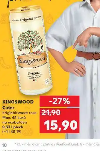 Kaufland Kingswood cider nabídka